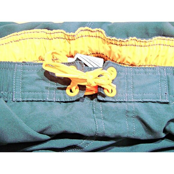 Nike Mens Drawstring Lined Swim Trunks Board Shorts Black Gray Yellow Size XL - Picture 9 of 12